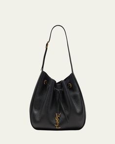 Saint Laurent "Paris VII" hobo bag in grained deer leather     Adjustable shoulder strap    Drawstring closure with YSL accent     Golden hardware     Approx. 11.8"H x 9.8"W x 1.2"D    Professional cleaning recommended    Made in Italy Luxury Pebbled Leather Hobo Bag With Gold-tone Hardware, Luxury Pebbled Leather Hobo Bag For Formal Events, Luxury Pebbled Leather Satchel Hobo Bag, Luxury Pebbled Leather Hobo Bag, Luxury Pebbled Leather Hobo Bag For Daily Use, Luxury Pebbled Leather Bucket Bag, Luxury Pebbled Leather Bucket Bag Satchel, Ysl Hobo Bag, Ysl Hobo