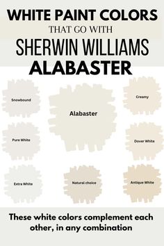 white paint colors that go with sheryln williams's alphabet