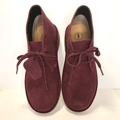 Clark’s Originals Kid Desert Boot Plum Suede Size 1w Leather Upper Nwot. Shoes Have Never Been Worn. Burgundy Leather Shoes With Round Toe, Casual Burgundy Boots Medium Width, Casual Burgundy Leather Boots, Suede Leather Shoes With Round Toe For Walking, Burgundy Leather Shoes With Branded Insole And Round Toe, Burgundy Leather Shoes With Round Toe And Branded Insole, Kids Deserts, Desert Boot, Clarks Originals