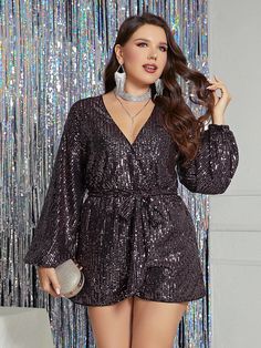 21st Birthday Outfits Plus Size, Plus Size Night Out Outfit Clubwear, Night Outfits Clubwear, Birthday Outfit Plus Size, Plus Size Sequin Jumpsuit, Plus Size Night Out Outfit, Night Out Outfit Clubwear, Clubwear Jumpsuits, 21st Birthday Outfits