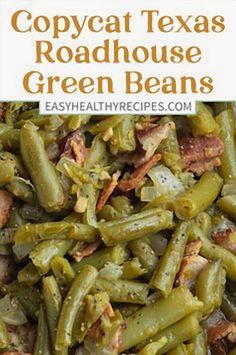 green beans with bacon and other toppings in a bowl