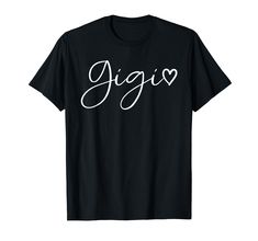 PRICES MAY VARY. Unique design featuring the word Gigi in elegant white calligraphy, adorned with a loving heart, making it an ideal present for Grandmothers from Grandkids and Grandchildren. It serves as an ideal gift idea for the most wonderful Gigi on special occasions like Mother's Day, Grandparents' Day, Birthdays, or Christmas. I Love You Gigi funny gifts from granddaughter, grandson, daughter, son, or husband. Lightweight, Classic fit, Double-needle sleeve and bottom hem Gigi Gifts, Gigi Gift, Loving Heart, Grandparents Day, Grandma Gifts, Grandchildren, Funny Gifts, Branded T Shirts, Special Features