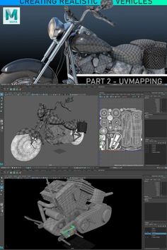 an image of a motorcycle in 3ds max