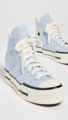 Converse Chuck 70 Plus Sneakers | Shopbop Blue Clothes Aesthetic, Baby Blue Converse, Converse Chuck 70 Plus, Chuck 70 Plus, Floral Converse, Cute Converse Shoes, Cute Converse, Blue Converse