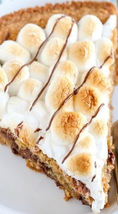 a piece of pie with bananas on top