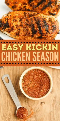 easy kickin chicken seasoning recipe on a cutting board