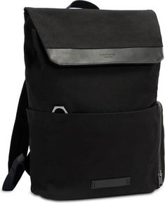 a black backpack that is open on the front and has two zippers at the bottom