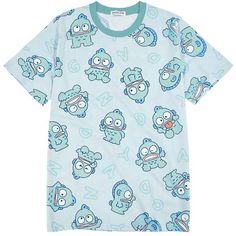 Express Your Unique Harajuku Style With Our Sanrio Hangyodon Expression Aop Tee! This Kawaii All-Over Print Rave T-Shirt Captures The Fun Expressions Of Hangyodon, Making It A Playful Addition To Your Wardrobe. Sanrio Hangyodon Expression Aop Tee Official Licensed 65% Polyester 35% Cotton Crew Neckline Short Sleeves Unisex Fitting Blue/Multi Size Measurement: (M) Medium: Length: 26.25" , Width: 19.25" (L) Large: Length: 27.50" , Width: 20.50" (Ll) X-Large: Length: 28.75" , Width: 21.75" Playful Short Sleeve T-shirt With All Over Print, Cotton Short Sleeve Tops With Random Print, Casual Cotton Tops With Random Print, Blue Character Print T-shirt For Summer, Casual Blue Shirt With Cartoon Print, Casual Light Blue Printed T-shirt, Cute Light Blue T-shirt With Cartoon Print, Light Blue Fun T-shirt With Graphic Print, Fun Light Blue T-shirt With Graphic Print