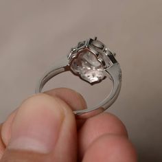 This is a gorgeous handmade creation. Its beauty is its simplicity & Elegance. The 7*7 mm cushion shape faceted natural white topaz is crafted in solid sterling silver and with rhodium plated. All item is sent in a beautiful gift box If you have any idea of design your ring,pls contact me directly. You can realize more lovely stuff clicking the link https://www.etsy.com/shop/knightjewelry?refshopsection_shophome_leftnav Please leave the correct address and you phone number for delivering suc Silver Asscher Cut Diamond Ring, Promise Ring With White Topaz In Prong Setting, Promise White Topaz Ring With Prong Setting, Asscher Cut White Topaz Ring In White Gold, White Gold Asscher Cut White Topaz Ring, White Gold Sterling Silver Moonstone Ring With Prong Setting, Silver Asscher Cut Topaz Ring For Anniversary, White Gold White Topaz Cushion Cut Ring, White Topaz Asscher Cut Rings