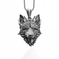 These 925K Sterling Silver Fox Necklace photos are taken with original and every item has handmade engraving details. It's very elegant and classy for everyday use but also can be preferred as a gift for friends and family for an eternal memorial. We prepared a new collection for your loved ones which is a gift selection from BySilverStone and you can find the best present for every occasion.  BySilverStoneTeam works to complete the customer's buying experience with relief and safety. ★Item Deta Collectible Etched Sterling Silver Necklace, Luxury Sterling Silver Necklace With Engraving Option, Luxury Silver Necklace With Engraving Option, Classic Etched Necklace For Collectors, Fox Necklace, Chain Necklace For Men, Foxes Necklace, Necklace Men, Silver Fox