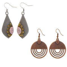 PRICES MAY VARY. [What You Can Get] 2 pair vintage earrings for women, including sunflower earrings and brown boho earrings. These bohemian earrings will be your right choice to decorate your life and highlight your personality. [Bohemian Earrings Design] The boho earrings for women are fashionable and vintage. Their eye-catching design and bohemian style make the trendy earrings perfect accent to any outfit. [High Quality] The vintage earrings are made of environmentally friendly materials, hig Summer Brown Dangle Earrings, Vintage Summer Hoop Earrings, Handmade Metal Flower Earrings For Summer, Adjustable Vintage Earrings For Summer, Everyday Bohemian Dangle Flower Earrings, Bohemian Brown Dangle Flower Earrings, Vintage Drop Earrings For Summer, Brown Flower Drop Earrings, Bohemian Earrings With Lever Back