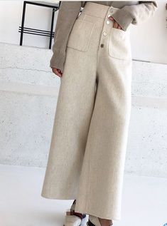 Fashion Pants 2023, Trendy Wide Leg Pants With Button Closure For Fall, Trendy Cotton Wide Leg Pants For Winter, Beige Wide Leg Loose-fit Pants For Fall, Baggy Beige Wide Leg Pants For Fall, Beige Baggy Wide Leg Pants For Fall, Trendy Winter Wide Leg Pants With Pockets, Casual Winter Pants With Buttons, Beige Relaxed Fit Pants For Fall