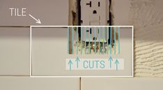 an electrical outlet is labeled with the word cut's