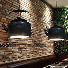 Vintage Metal Teapot Restaurant Pendant Ceiling Lamp With Led In Black/Gold/Matte Black Finish Pendant Light Set, Hanging Lighting, Wrought Iron Chandeliers, Pendant Light Styles, Vintage Pendant Lighting, Suspension Vintage, Pendant Ceiling Lamp, Fluorescent Tube, Metal Pendant Light