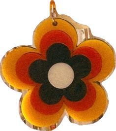 Retro Groovy, Flower Earrings, Mustard, 1970s, Dangle Drop Earrings, Ships, Australia, Drop Earrings, Collage