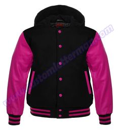 Hooded Varsity Jackets Hooded Varsity Jacket For Fall Sports, Hip Hop Hooded Varsity Jacket For Fall, Hooded Varsity Jacket For Fall Outdoor, Black Varsity Hooded Jacket For Winter, Hooded Varsity Jacket With Ribbed Cuffs For Outdoor, Hooded Varsity Jacket For Winter Outdoor, Black Varsity Jacket For School, Hooded Varsity Jacket For Winter, Hooded Varsity Jacket For Fall