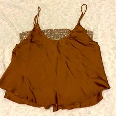 Free People Metallic Rust Gold Crop Tank With Sequin Nwt Medium Brown Camisole Tops For Night Out, Brown Camisole Top For Party, Raspberry Sherbert, Free People Adella, Free People Tank Top, Lace Sleeveless Top, Tank Top Straps, Yoga Tank Tops, V Neck Tank Top