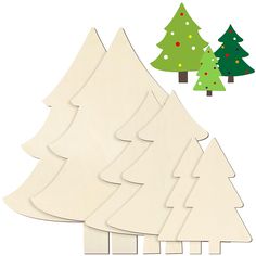 christmas trees cut out from plywood board