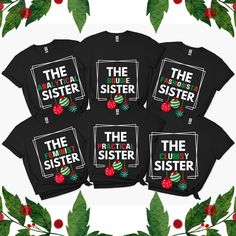 Custom Sisters Xmas Groups Shirts perfect for Sorority Sisters, The Bougie Sister, or Sisters Vacation. This T-Shirt is made from 100% cotton, offering year-round comfort and durability. The classic fit and crew neckline make it suitable for any occasion, casual or semi-formal. Ideal for holiday gatherings or sister trips. Product features - 100% cotton fabric for comfort and durability - Classic fit with crew neckline for a timeless look - Shoulder tape stabilizes garment - Ribbed knit collar r Sisters Vacation, Sister Christmas, Sorority Sisters, Group Shirts, Family Holiday, Holiday Gathering, Family Reunion, Knit Collar, Sister Gifts