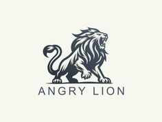 an angry lion logo with the word angry lion on it's front and side