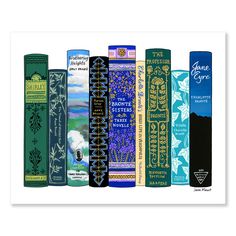 Beautiful books by all of the sisters Brontë.      * First offered in April 2015     * Archival pigment ink print on fine art paper     * Based on an original painting by Jane Mount © Jane Mount Procreate Projects, The Tenant Of Wildfell Hall, Agnes Grey, Charlotte Bronte Jane Eyre, Anne Bronte, Bronte Sisters, Lovers Pics, Tea Towel Apron, 16x20 Frame