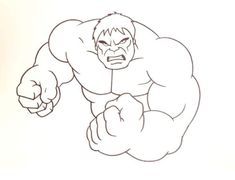 a drawing of the incredible hulk