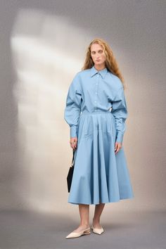 Cut Blazer, Long Slip Dress, Long Slip, Runway Looks, Vogue Runway, Halterneck Dress, Tank Dress, Blue Fashion, Modest Fashion