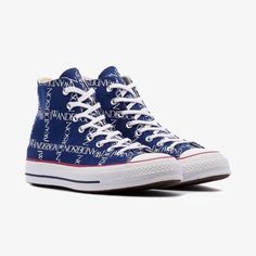 New Converse X Jw Anderson Signature Chuck Taylor 70 Hi-Top Sneakers. Blue. It Comes With An Extra Pair Of Blue Lace. Converse And British Fashion House Jw Anderson Have Linked Up Again To Give The Classic Chuck 70 A Timeless Yet Cool Look You Love. Feel Free To Be Over The Top With These Converse X Jw Anderson Hi-Top Converse Sneakers. Unisex: Women Size 11 = Men Size 9. Women Size 8.5 = Men Size 6.5. For The Converse X Jw Anderson Collaboration, The Traditional Converse Chuck Taylor High-Top S Lace Converse, Converse X Jw Anderson, Hi Top Converse, Chuck Taylor 70, New Converse, British Fashion, Chuck 70, Jw Anderson, Converse Sneakers