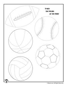 trace the shapes of the balls worksheet