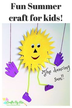 a paper sun craft for kids with the words fun summer craft for kids