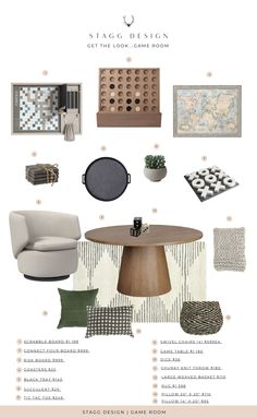 the interior design board for a living room