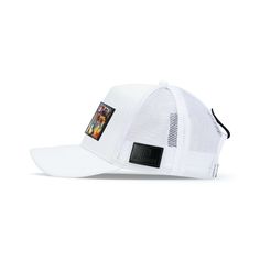 PARTCH Premium Fashion Trucker Hat in White for Men & Women, featuring the Exclusive PARTCH-Clip™ Concept, a set of Premium Lightweight Aluminum Art patches removable in one Second - developed by Partch Company in United-States. The removable PARTCH-Clip gives you a whole New Look in just a snap. This luxurious Cap features PARTCH-Clip Model Dulxy Graffiti Art Made by Artists Collaboration. Imagine switching wall designs in a second. This PARTCH Hat breaks all the walls. Wear an Urban Canvas - A Streetwear Six-panel Trucker Hat, Trucker Style Six-panel Snapback Hat With Logo Patch, Casual 5-panel Trucker Hat With Logo Patch, Adjustable Six-panel Trucker Hat With Logo Patch, Cotton Six-panel Trucker Hat With Logo Patch, Luxury Brand Packaging, Black Patch, Cap Fashion, Fashion Business Casual