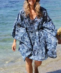 Diy Kaftan, Summer Caftan, Blue Kaftan, Beach Kaftan, Sewing Tutorials Free