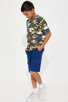 Available In Navy. Cargo Shorts Slim Solid Cotton Twill Rigid Pull On Pockets 100% Cotton Imported | Mini Pull On Twill Cargo Shorts in Navy Blue size 5 by Fashion Nova Shorts Skirts, Navy Fashion, Curve Dresses, Jeans Jumpsuit, Mens Activewear, Kids Shorts, Matching Dresses, Boy Shorts, Cargo Shorts