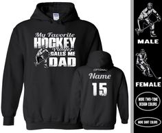 a hockey hoodie with the name and number for an adult to wear on it