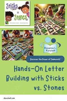 hands - on letter building with sticks vs stones