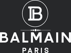 the logo for balmain paris is shown in black and white, with an oval above it