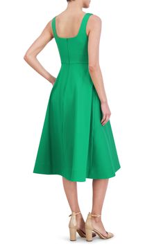 An off-center hemline adds to the fun of this verdant cocktail dress designed with a romantically squared neckline and a pair of handy pockets. 34" - 47" length (size 8) Hidden back-zip closure Square neck Side-seam pockets Lined 97% polyester, 3% spandex Dry clean Imported Squared Neckline, Eliza Dress, Hairstyling Products, Eliza J, Rollerball Perfume, Fragrance Design, Nordstrom Store, Styling Tools, Free Fabric