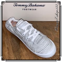 Tommy Bahama Women’s Gray Stripe Lace Slip On Sneaker Nib Nwt Bundle To Save Check Out Many Other Bags Totes Satchels Backpacks Weekenders Wallets Wristlets Crossbody Purses Cosmetic Cases Iphone Cases Earrings Necklaces Rings Beach Towels Bath Hand Towels Washcloths Towel Sets Shoes Boots Booties Lace Up Slip On Slippers Socks Sandals Shorts Pants Tights Leggings Pjs Joggers Loungers Tees Tanks Blouses Pillows Mats Rugs Jackets Windbreakers Swimsuits Goggles Hats Throw Blankets Comforters Sport White Casual Sneakers For Beach, Casual White Sneakers For Beach, White Sneakers For Beach, Socks Sandals, High Top Tennis Shoes, Slip On Slippers, Bath Hand Towels, Denim Sneakers, Leopard Print Shoes