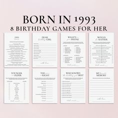 birthday games for her with the text born in 1932 and 8 birthday games for her