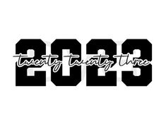 the logo for twenty twenty three, which has been changed to be black and white