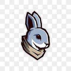 a rabbit head with a scarf around its neck, on a white background png