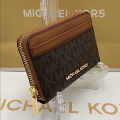 Nwt Authentic Michael Kors Jet Set Travel Medium Za Card Case Brown/Luggage 4.5” X 3.25” X 0.9” Michael Kors Brown Wallet With Zipper Closure, Michael Kors Brown Wallets With Zipper Closure, Brown Michael Kors Wallet With Zipper Closure, Michael Kors Brown Travel Wallet, Michael Kors Brown Wallet For Travel, Michael Kors Wallets With Card Slots For Daily Use, Michael Kors Brown Daily Wallet, Michael Kors Wallets With Card Slots For Gift, Classic Brown Michael Kors Wallet