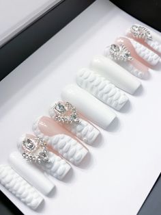 ✨ Sizing Reference Guide: (Thumb, Index, Middle, Ring, Pinky) XS - 3,6,5,7,9 S - 2,5,4,6,9 M - 1,5,4,6,8 L - 0,4,3,5,7 Full Sets come with 20+ nails ✨ The set is pictured in Long Square White Croc Nails, Nails Summer White, Nails Croc Print, Summer White Nails, Croc Print Nails, Nails Bridal, Sweater Nails, Print Nails, Anime Backgrounds