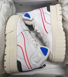 Puma X Puma Mayze Mid Women’s Sneaker FLASH SALE - LIMITED TIME ONLY - GREAT FIND BRAND NEW IN BOX WOMEN'S SIZE US 6 / UK 3.5 / EUR 36 AUTHENTIC PUMA MERCHANDISE (WE ONLY SELL 100% GENUINE PRODUCTS. NO KNOCKOFFS, FAKES, OR REPLICAS. GUARANTEED!) Ships from a clean, smoke-free, and pet-free environment. (shipment packaging may be reused large padded envelope packaging to help recycle and minimize plastic usage) Shoes will go through a thorough multi-point inspection process prior to shipping. General disclaimer for all our shoes that we sell: Shoe box may or may not show signs of wear due to warehousing/shipping (e.g. dents, rips, tears, holes, stains, tape, etc.). If this is the case, it will have no effect on the shoes as every item is carefully inspected before shipping. Trusted Top Sell Puma Mayze Mid, Shipment Packaging, Puma Shoes Women, Envelope Packaging, Mid Shoes, Puma X, Puma Women, Pumas Shoes, Shoes White