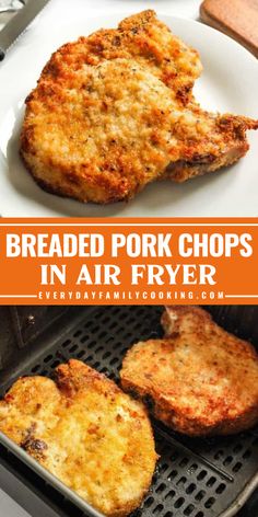 This breaded pork chops recipe will leave you astonished! With just your air fryer, you can whip up this delicious dish! In just 13 minutes, you can make a crispy and juicy inside dish. You can also make pork chops while it is still frozen! Check out my page to find out more. Porkchops Airfryer, Breaded Pork Chops In The Oven, Pork Chop In Air Fryer, Fried Pork Chops In Air Fryer, Easy Pork Chop Recipes Air Fryer, Fried Pork Chop Air Fryer Recipes, Air Fryer Fried Pork Chops, How To Air Fry Pork Chops, Breaded Bone In Pork Chops