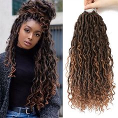 14" Crochet Braids River Goddess Braiding Hair Extensions Faux Locs Curly Hair | eBay Best Crochet Hair, Curly Faux Locs Crochet, River Goddess, Curly Faux Locs, Faux Dreads, Meagan Good, Havana Twist, Ombre Hair Extensions, Crochet Braids Hairstyles