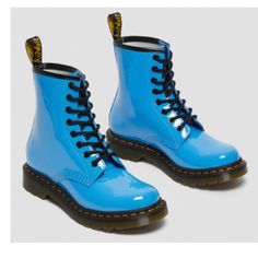 New, No Box And No Label. Perfect Conditions. No Damage Or Broken. Size 6 Color Blue Only A Reasonable Offer Blue Doc Martens, Shoes Dr Martens, Patent Leather Boots, No Label, Doc Martens, Dr. Martens Boots, Woman Colour, Leather Boots, Combat Boots