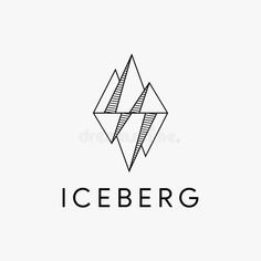 the logo for icebergg is shown in black and white, with an image of two