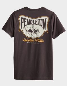 Pendleton Rodeo Rider Tee. Graphic Screened At Left Chest. Large Graphic On Back. Crew Neck. Short Sleeve. 100% Cotton. Machine Wash. Imported. Hill Billy, Rodeo Rider, Chino Pants Women, Wwe T Shirts, Event Shirts, Rodeo Shirts, Boys Graphic Tee, Girls Graphic Tee, Mens Trends